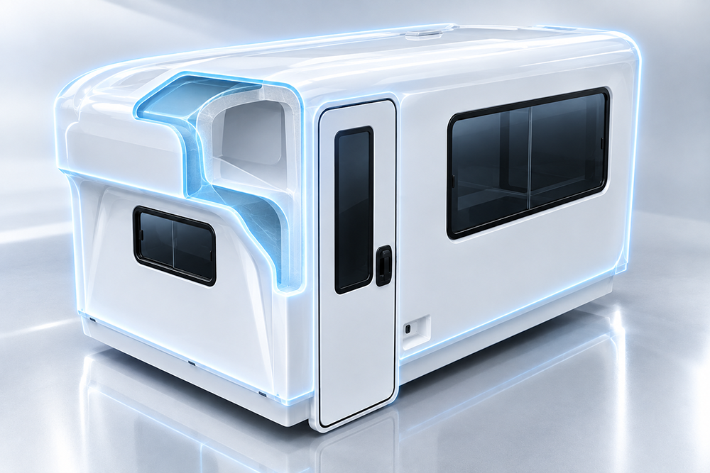 โครงสร้างตัวถังห้องพยาบาลไฟเบอร์กลาส Unibody